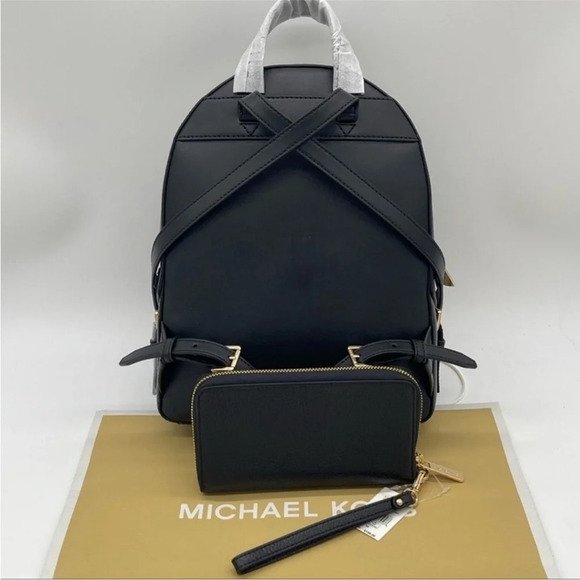 Michael Kors Medium Jaycee Backpack & MF Phone Case Wallet Black Leather main image 4